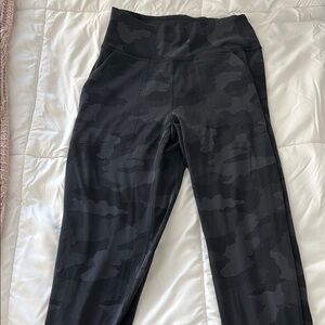 Black Camo Joggers with High Waist and Full Length